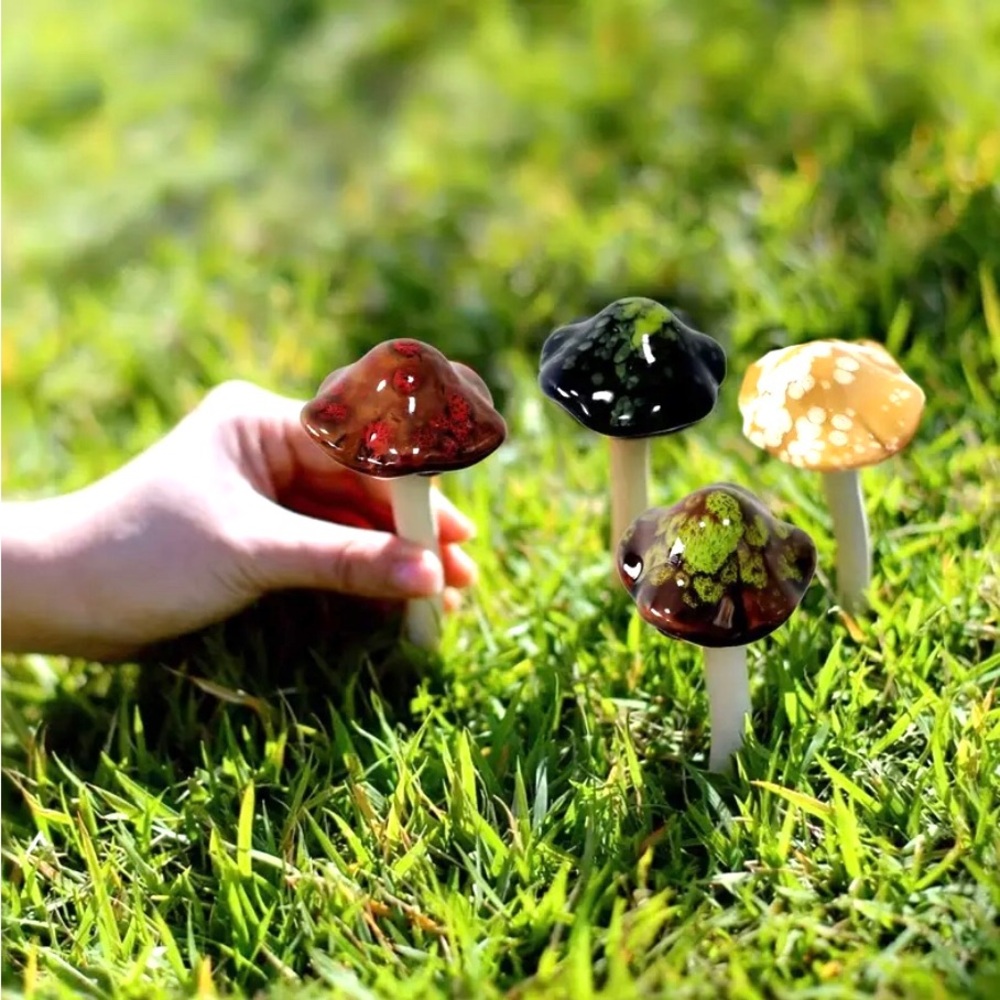 Colorful Ceramic Mushroom Decor Set